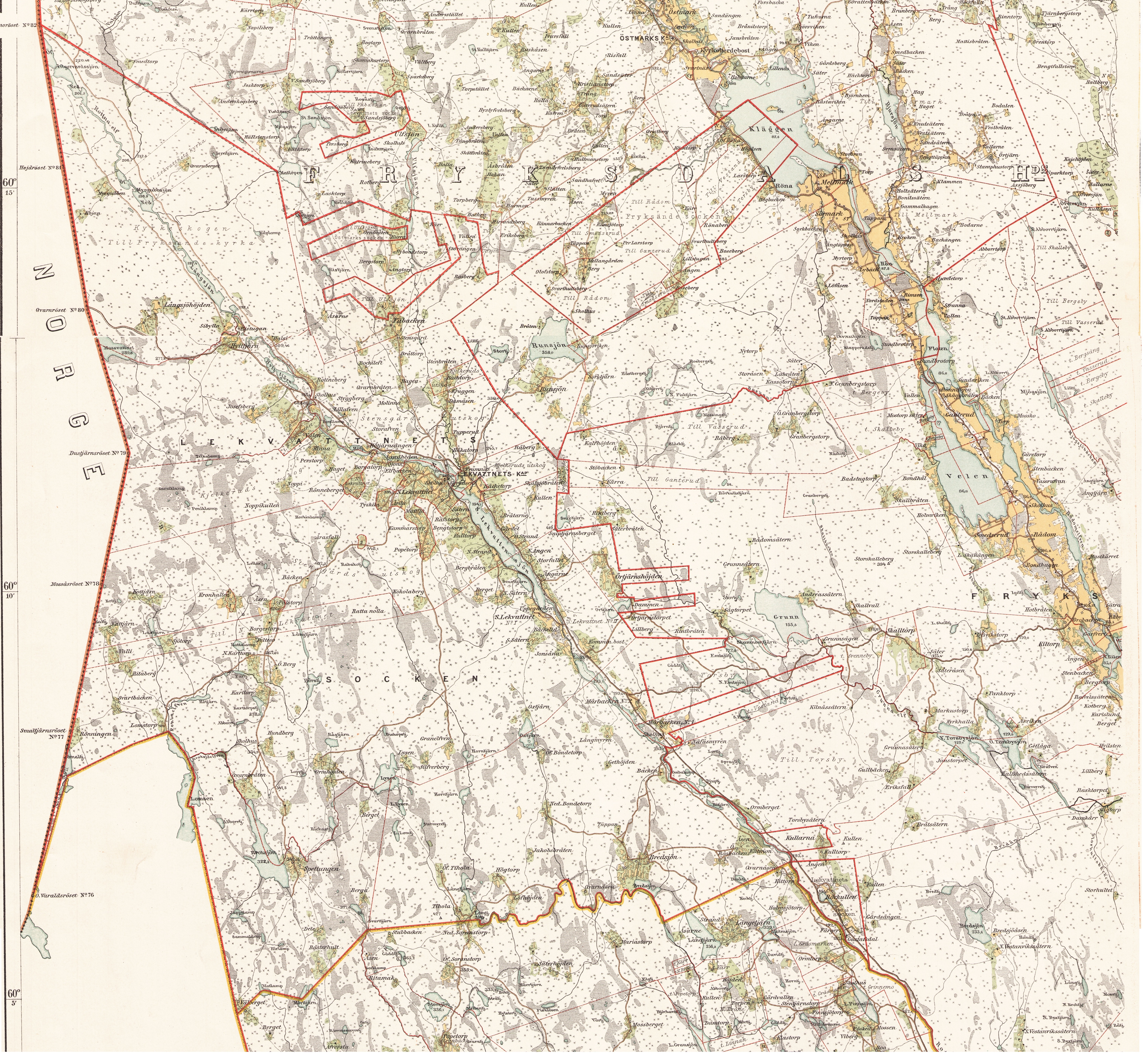 häradskarta 1883 över fryksdalen